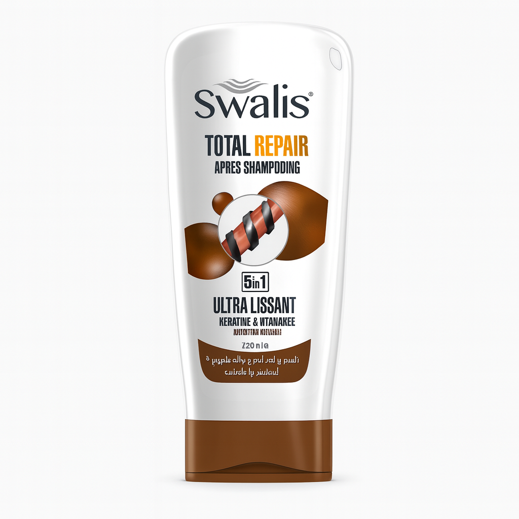 Après-Shampooing Swalis Total Repair 5en1 Ultra Lissant Kératine & Vitamine E 220 ml