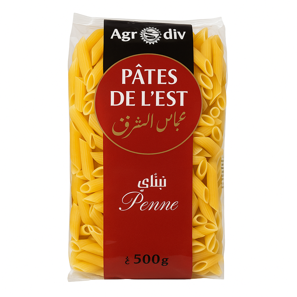 Penne n°6 Pâtes de l'Est Agrôdiv 500 g – Pâtes en Semoule de Blé Dur