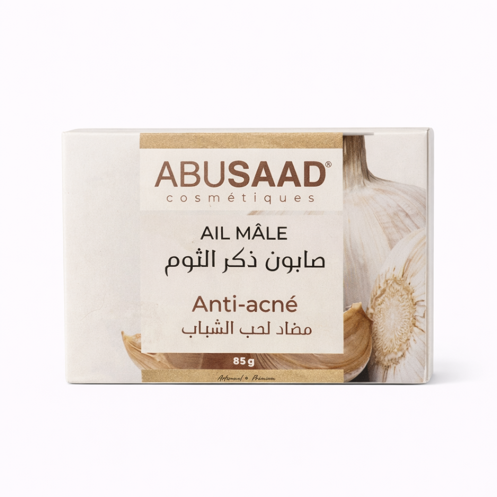 Savon à l'Ail Mâle ABUSAAD Visage & Corps Purifiant Anti-Imperfections 85 g