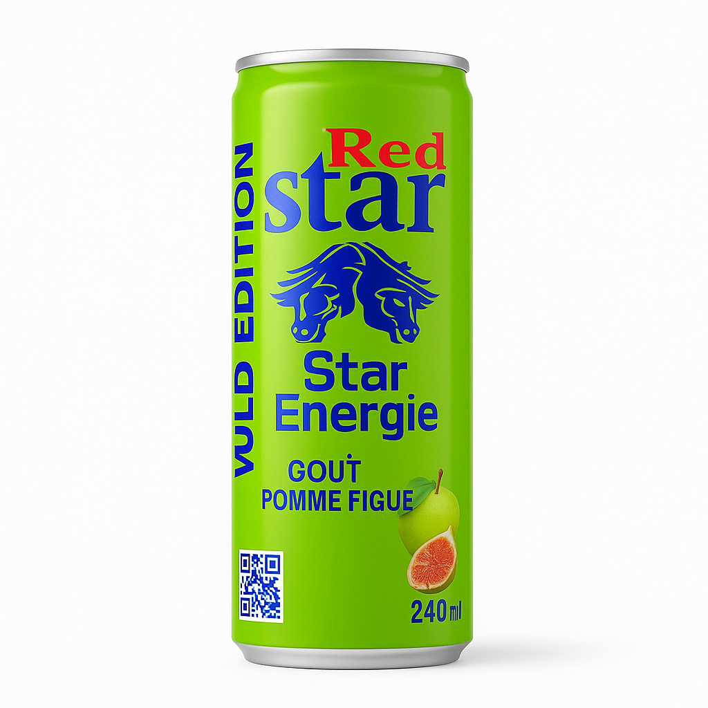 Red Star Énergie Pomme & Figue 24 cl – Boisson énergisante