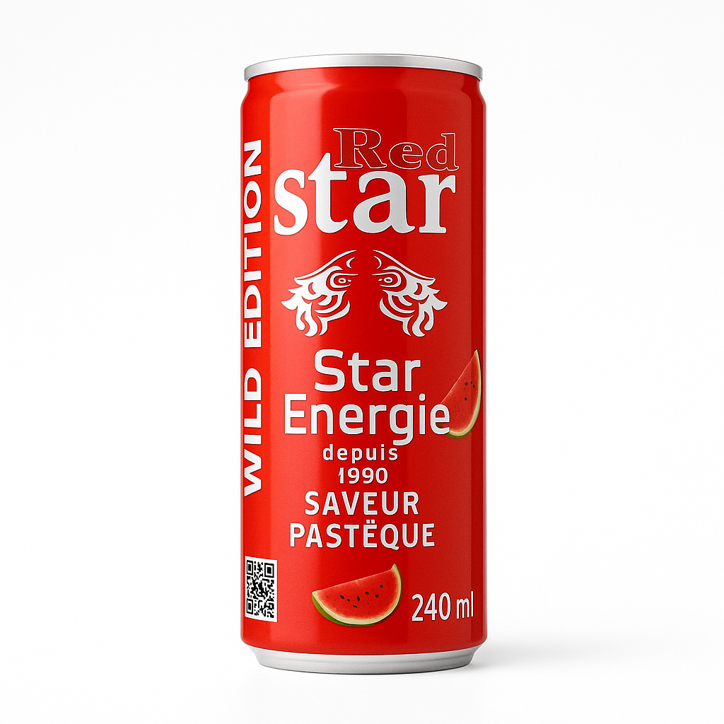 Red Star Énergie Pastèque 24 cl – Boisson énergisante