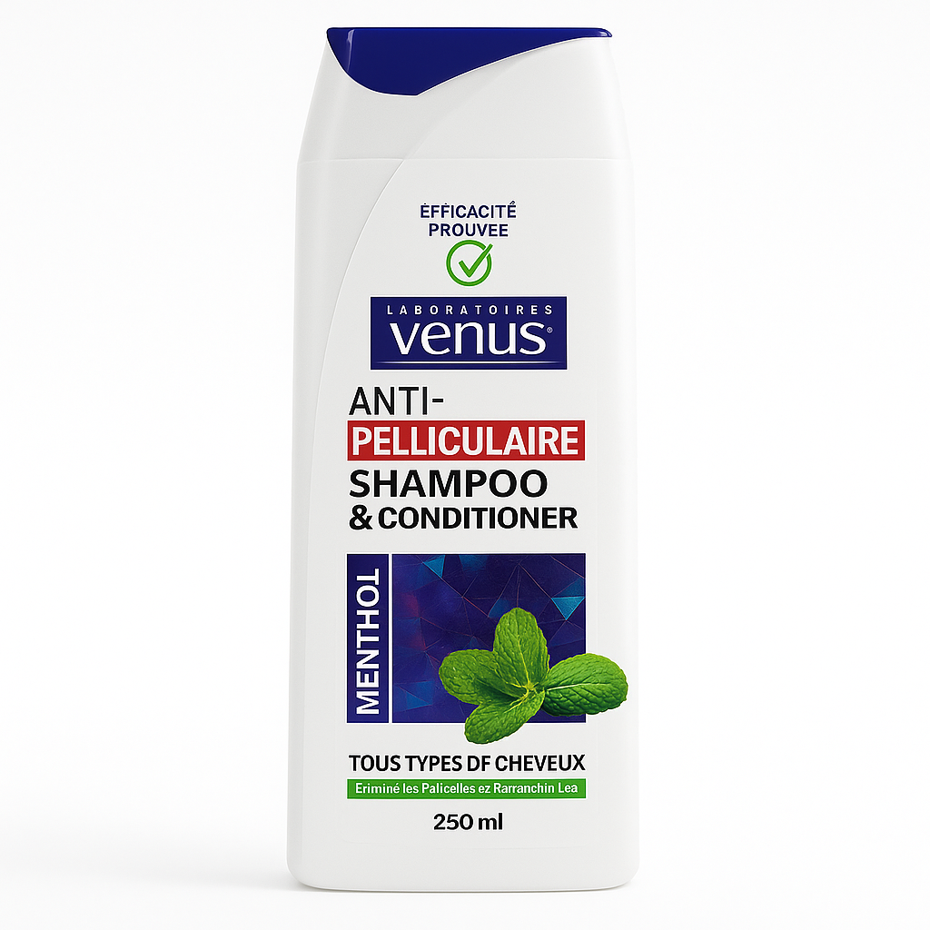 Shampoing Vénus Menthol 250 ml – Anti-Pelliculaire & Fraîcheur