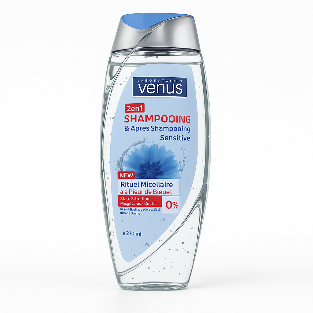 Shampoing Micellaire Vénus Fleur de Bleuet 270 ml – Cuir Chevelu Sensible