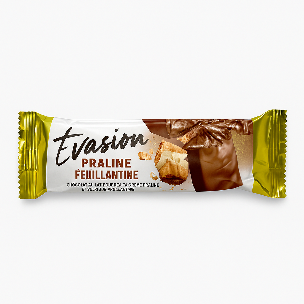 Barre Chocolatée Praliné & Feuillantine 37 g MOMENT Évasion