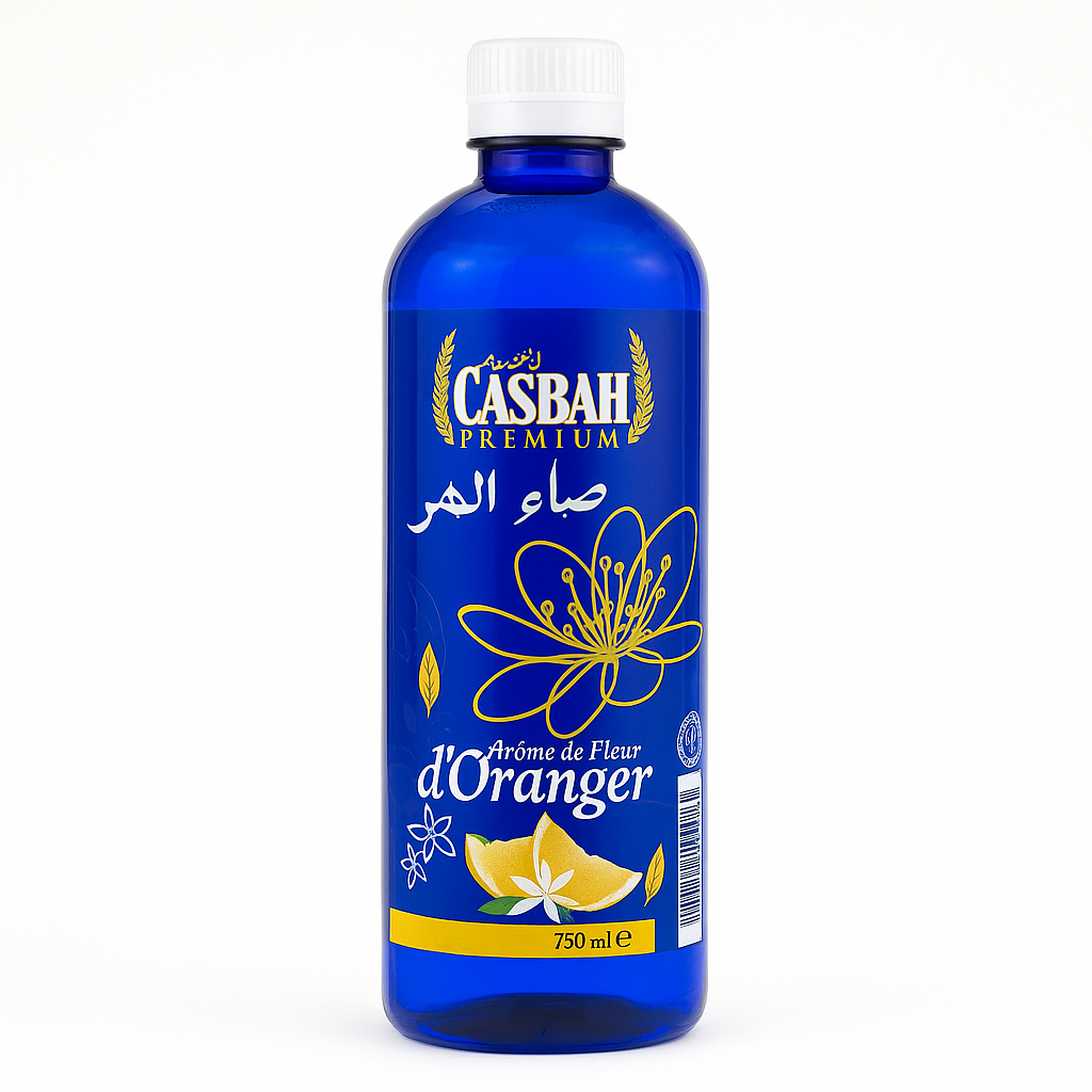 Eau de Fleur d'Oranger CASBAH Premium 750 ml – Arôme Naturel pour Pâtisserie & Cuisine