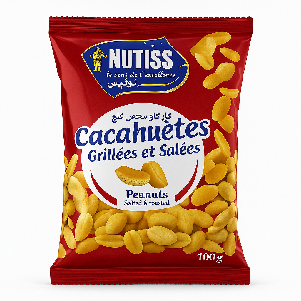 Cacahuètes Grillées & Salées Nutiss 80 g – Snack Algérien Croquant