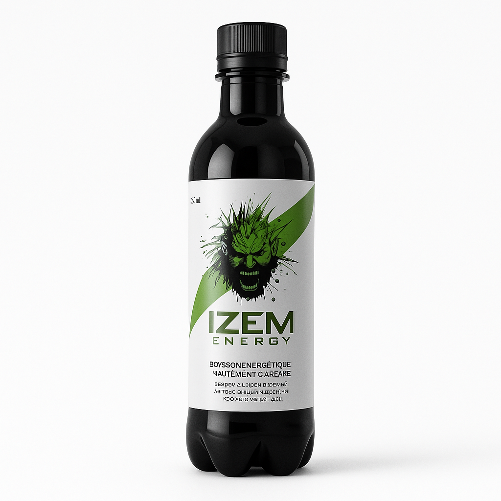 IZEM Energy Coco & Myrtille – Boisson Énergisante Algérienne 25 cl & 33 cl