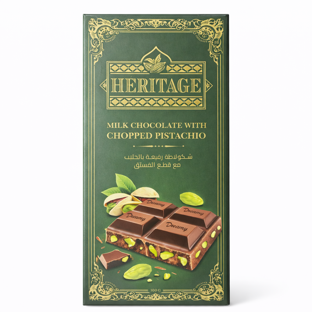 Dreamy Heritage Chocolat au Lait & Pistaches 100 g