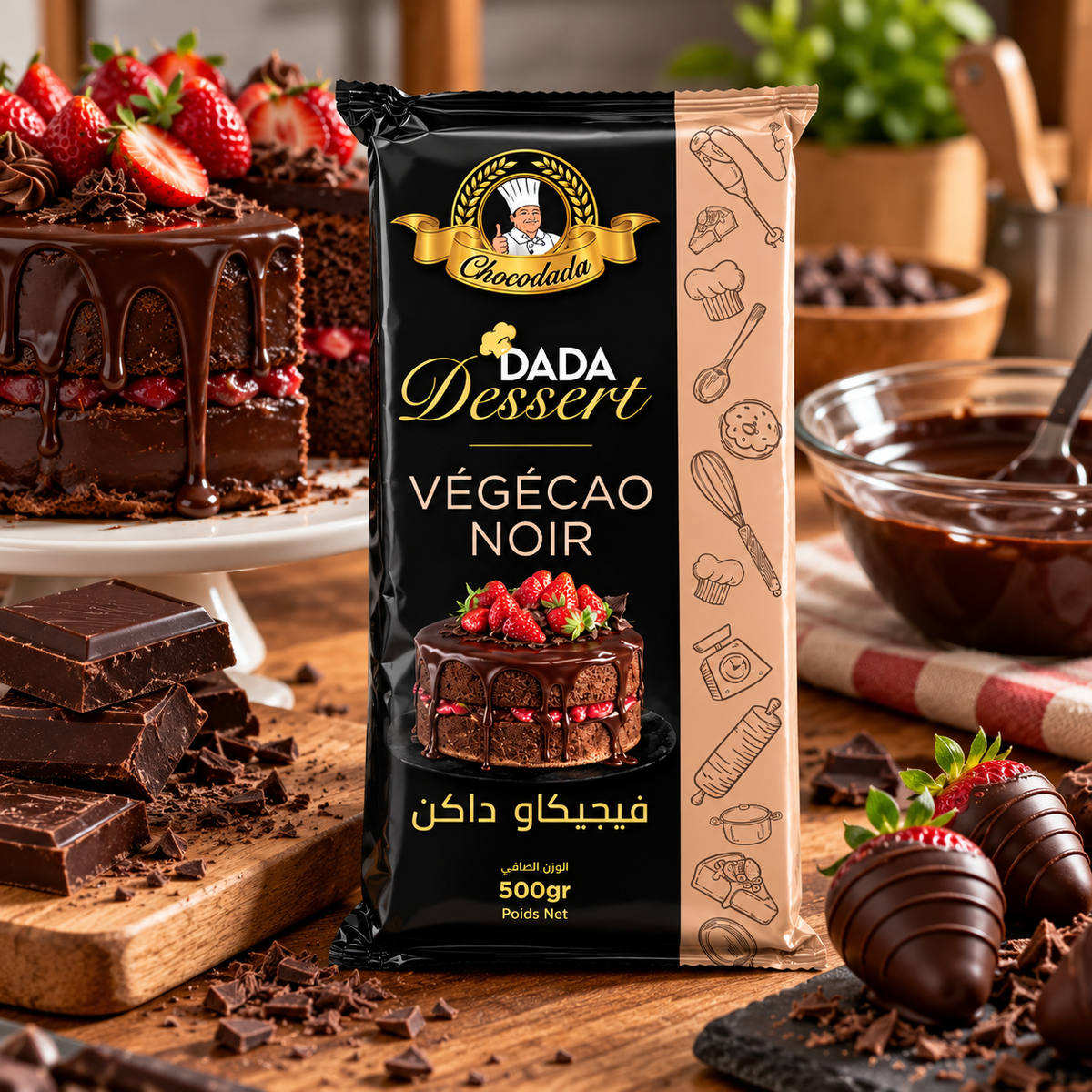 Pâte à glacer noire Chocodada 500 g pour pâtisserie – dzstore.fr