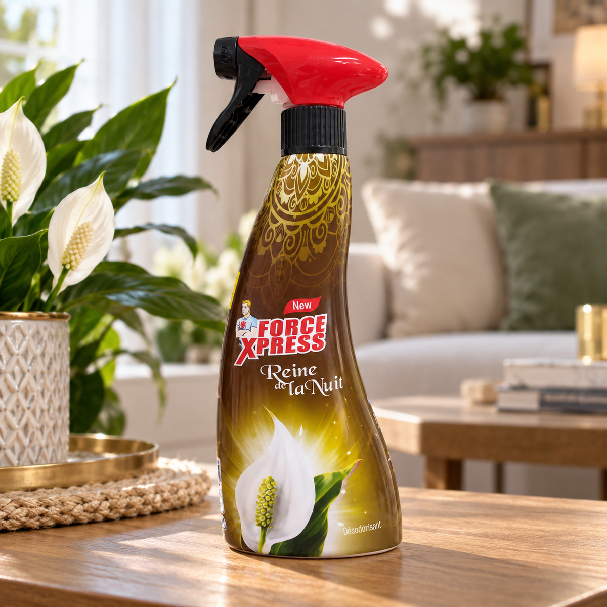 Force Xpress Reine de la Nuit 430 ml – désodorisant en situation dans un intérieur