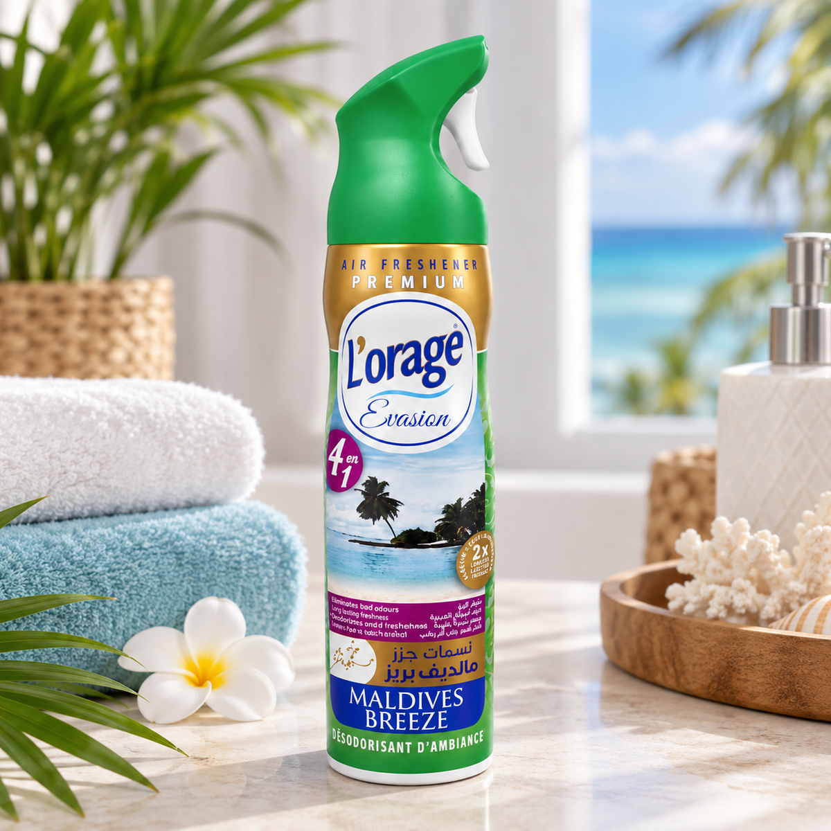 L’Orage Evasion Maldives Breeze 300 ml – désodorisant d’ambiance en mise en situation