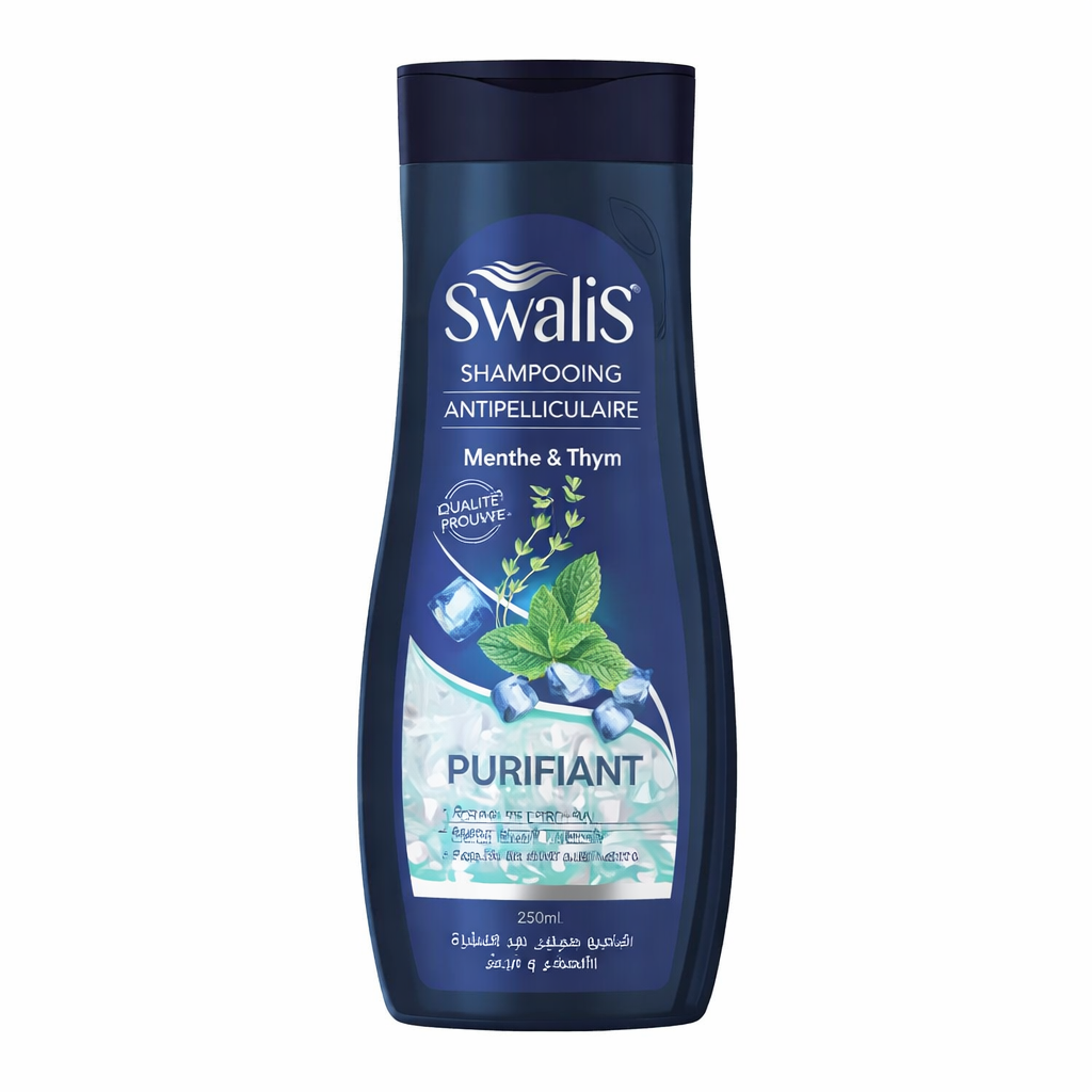 Shampoing Swalis Antipelliculaire Purifiant Menthe & Thym 250 ml