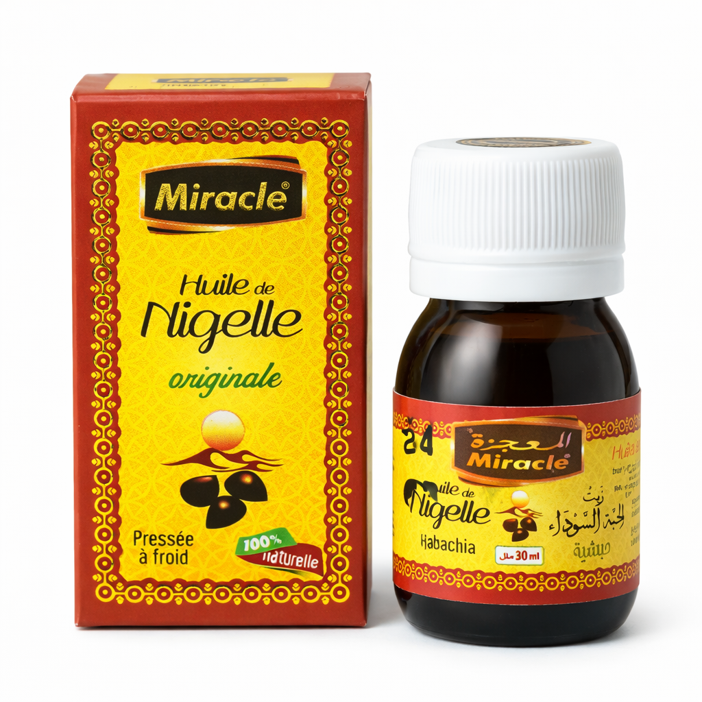 Huile de Nigelle Miracle Originale 100 % Naturelle Pressée à Froid 30 ml