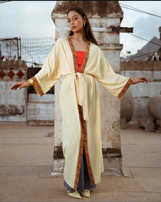 Kimono long Lkhzana brodé – création algérienne