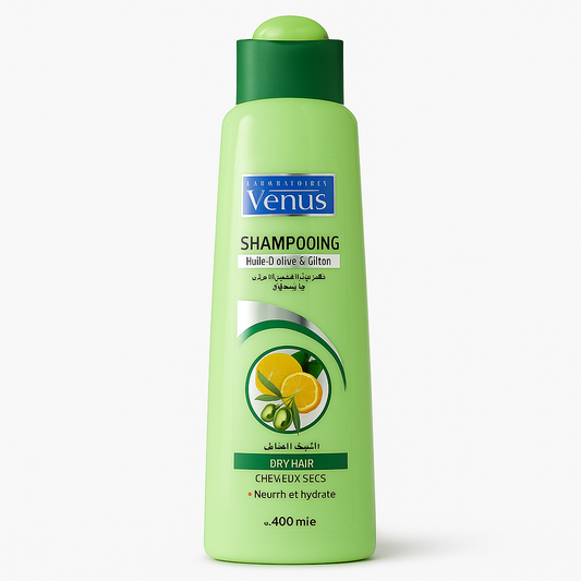 Shampooing Vénus Huile d'Olive & Citron 400 ml – Cheveux Secs & Abîmés