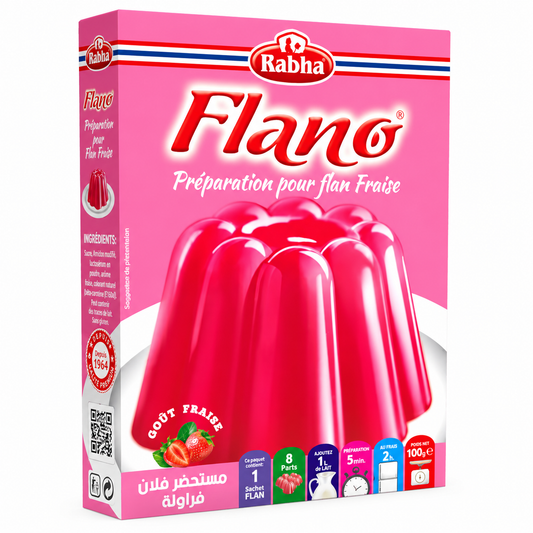Préparation pour Flan Rabha Fraise 100 g – Dessert Saveur Fraise