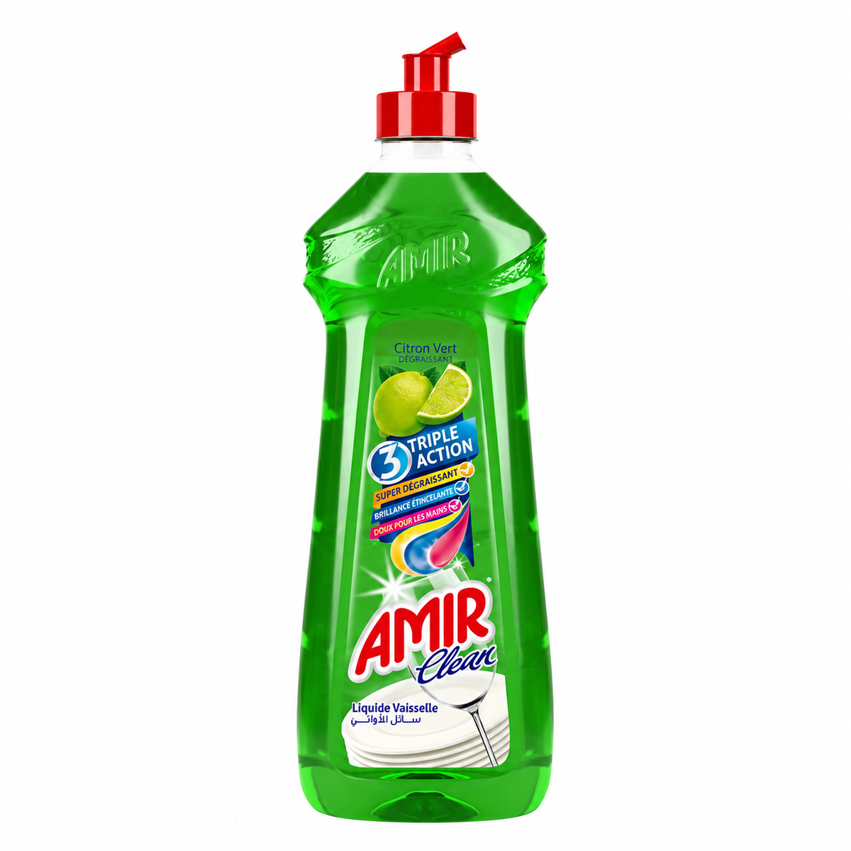 Amir Clean Citron Vert 650 ml – Liquide vaisselle Triple Action
