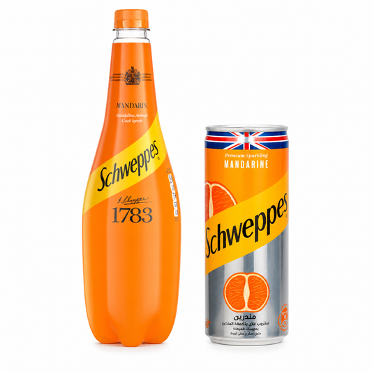 Schweppes Mandarine – Boisson gazeuse à la mandarine (25 cl & 90 cl)