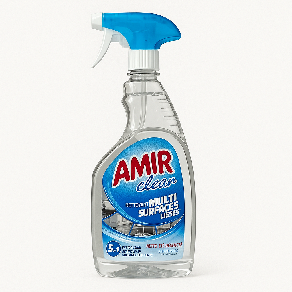 Amir Clean 5 en 1 1 L – Nettoyant Multi-Surfaces Antibactérien