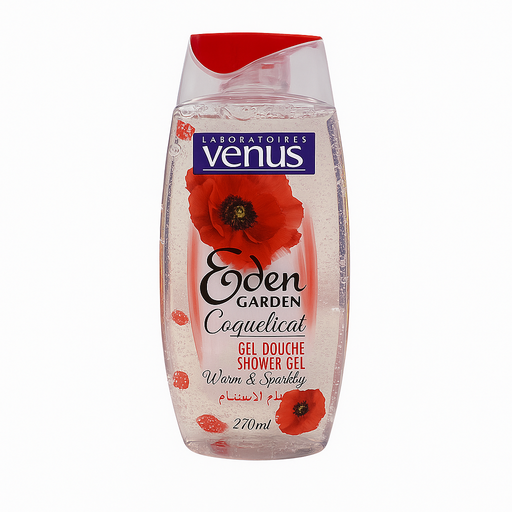Gel Douche Venus Eden Garden Coquelicot 270 ml – Parfum Floral & Fraîcheur