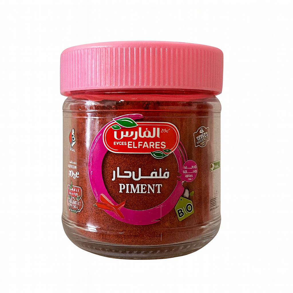 Piment Fort Moulu Bio EL FARES 70 g – Épice Piquante d’Algérie