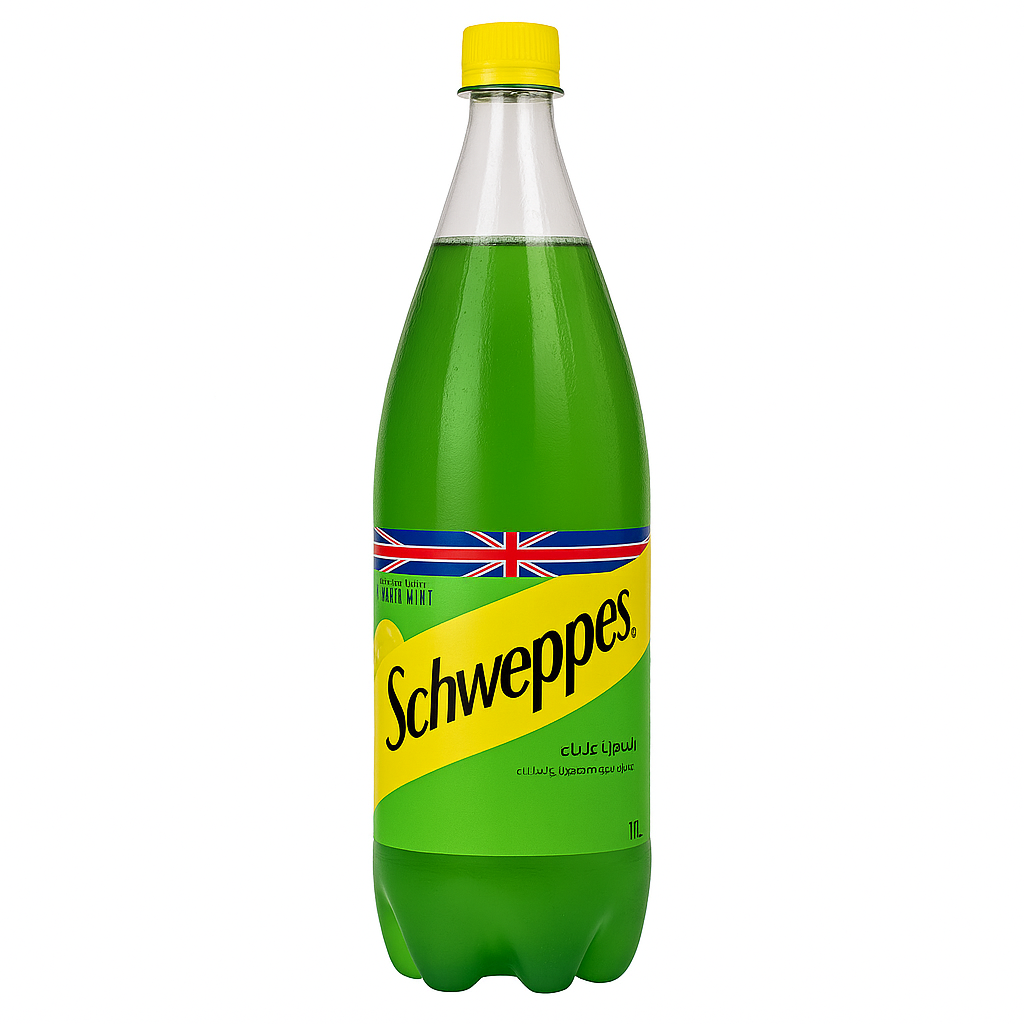 Schweppes Citron Menthe 1 L – Boisson gazeuse citron & menthe