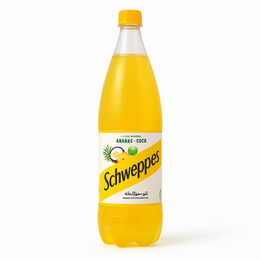 Schweppes Ananas Coco 1 L – Boisson gazeuse tropicale