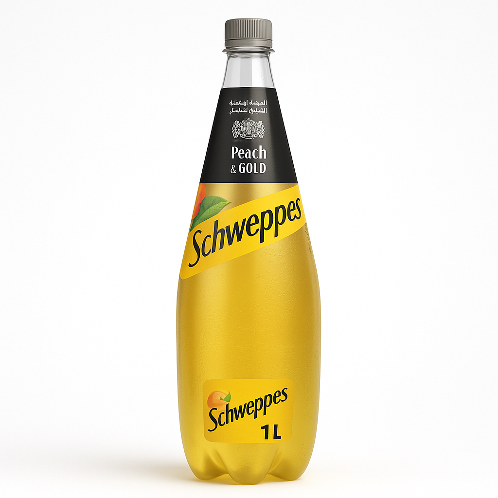 Schweppes Gold Pêche 1 L – Boisson gazeuse aux notes de pêche