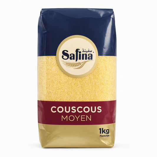 Couscous Moyen Safina 1 kg – Semoule de Blé Dur pour Couscous Traditionnel