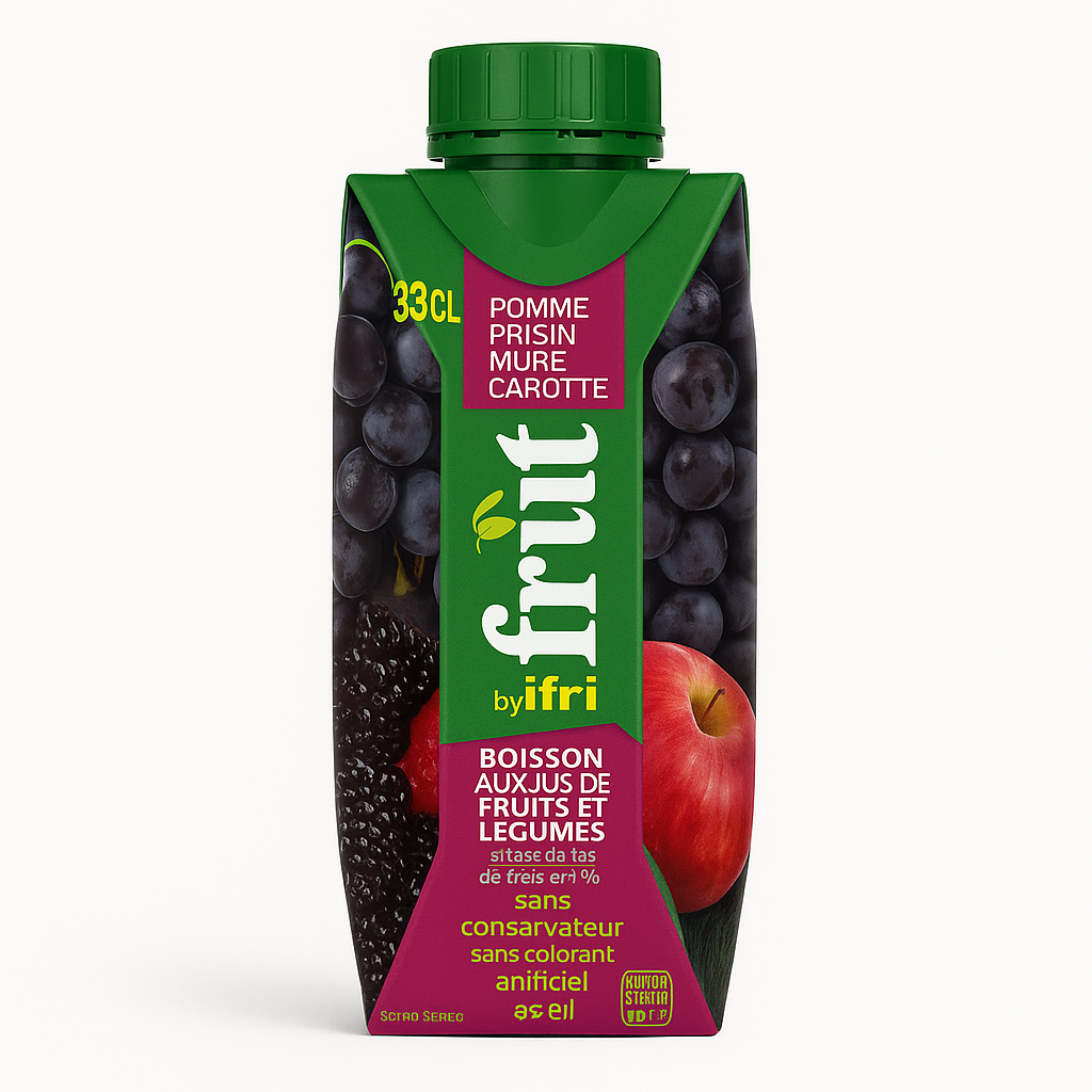 iFruit by Ifri Pomme Raisin Mûre Carotte 33 cl – Boisson aux fruits et légumes