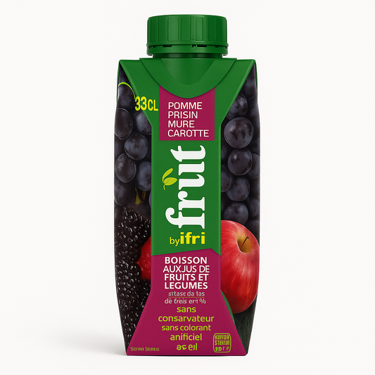iFruit by Ifri Pomme Raisin Mûre Carotte 33 cl – Boisson aux fruits et légumes