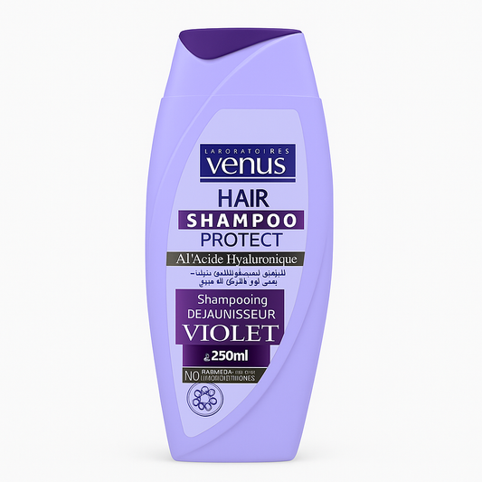 Shampoing Violet Vénus Déjaunisseur Cheveux Blonds, Décolorés & Gris Acide Hyaluronique 250 ml