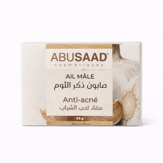 Savon à l'Ail Mâle ABUSAAD Visage & Corps Purifiant Anti-Imperfections 85 g