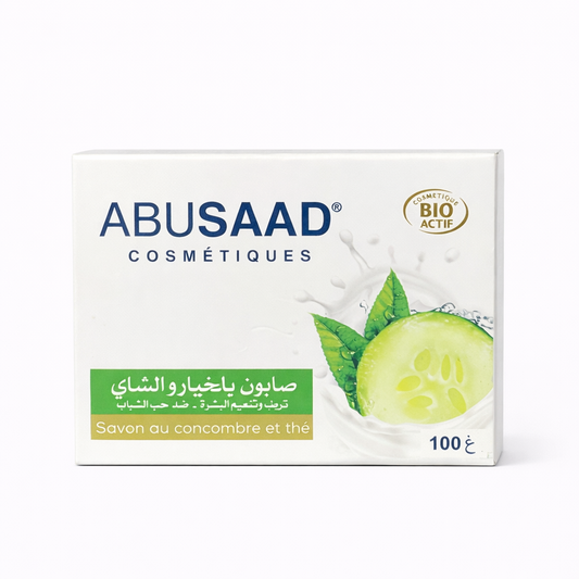 Savon au Concombre & Thé Vert ABUSAAD Visage & Corps Rafraîchissant 100 g