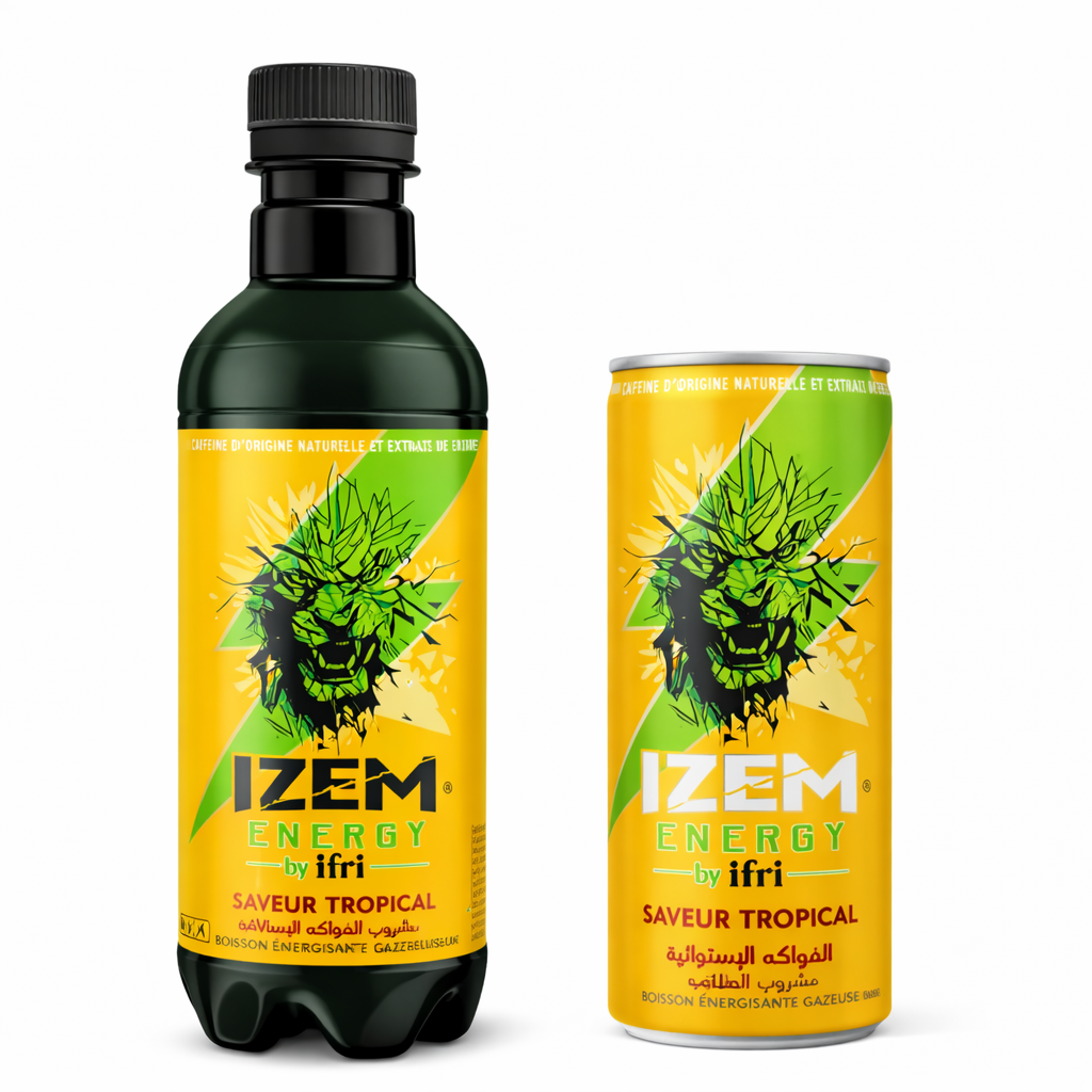 IZEM Energy Tropical – Boisson Énergisante Algérienne 25 cl & 33 cl