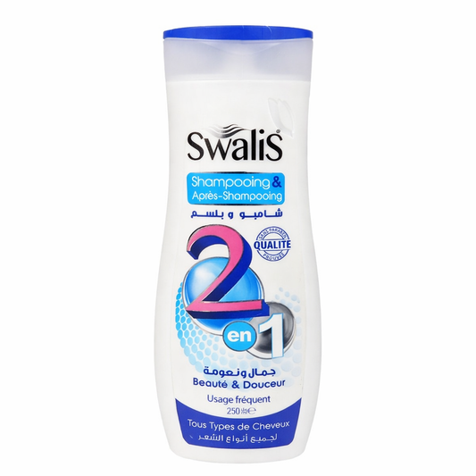 Shampoing 2 en 1 Swalis Beauté & Douceur Tous Types de Cheveux 250 ml