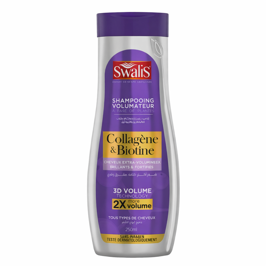 Shampoing Swalis Volumateur Collagène & Biotine 250 ml Cheveux Fins Sans Paraben