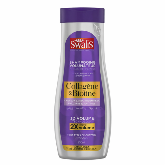Shampoing Swalis Volumateur Collagène & Biotine 250 ml Cheveux Fins Sans Paraben