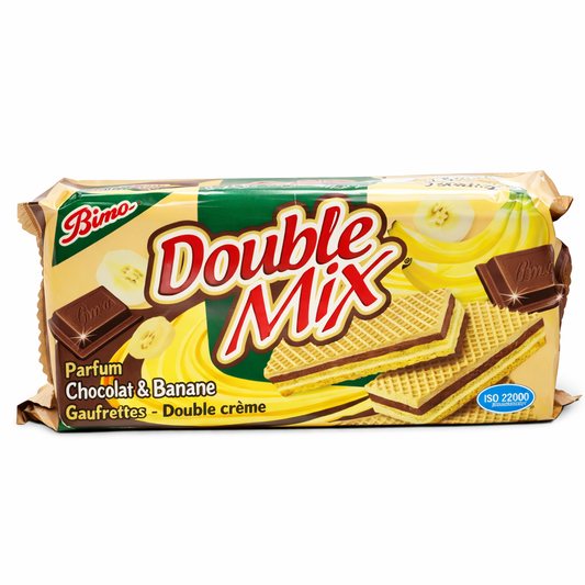 Gaufrettes Bimo Double Mix Chocolat & Banane – Biscuit croustillant à double crème