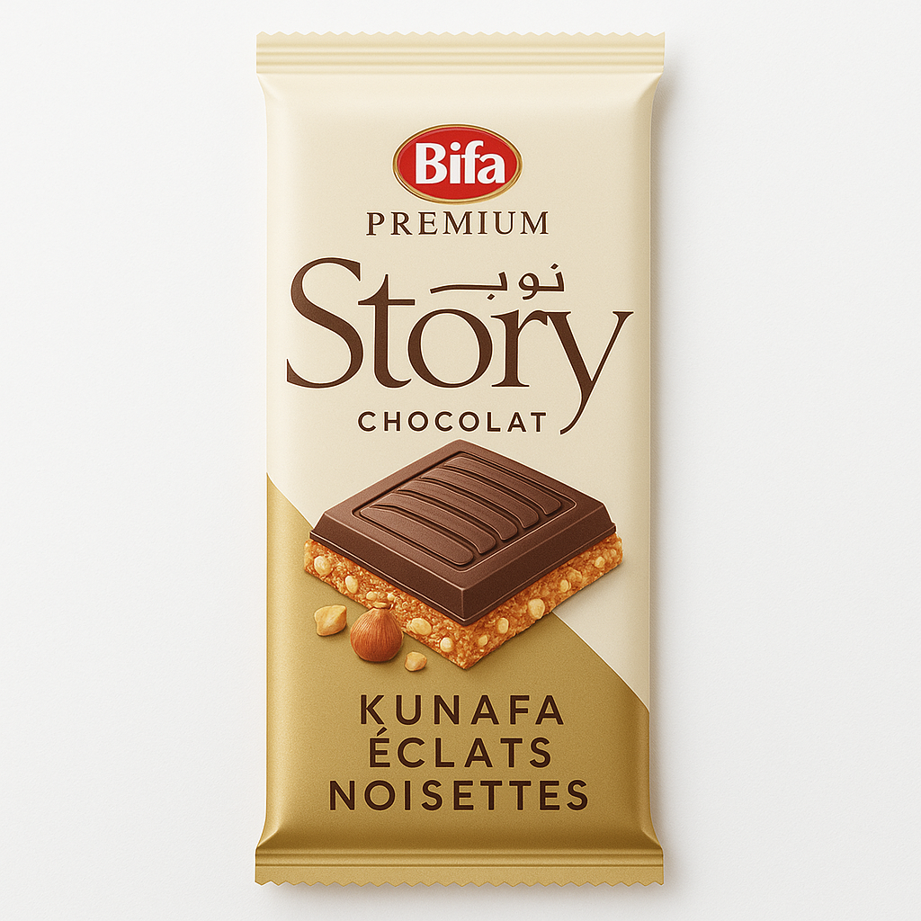 Tablette STORY Kunafa & Noisettes BIFA 115 g – Chocolat au lait fourré