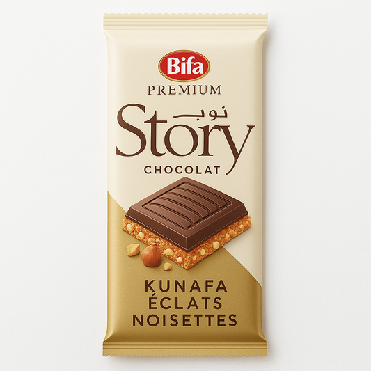 Tablette STORY Kunafa & Noisettes BIFA 115 g – Chocolat au lait fourré
