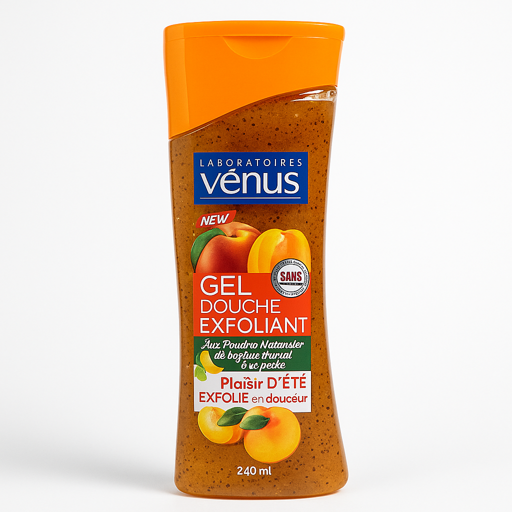 Gel Douche Exfoliant Vénus Plaisir d'Été 240 ml – Abricot & Pêche