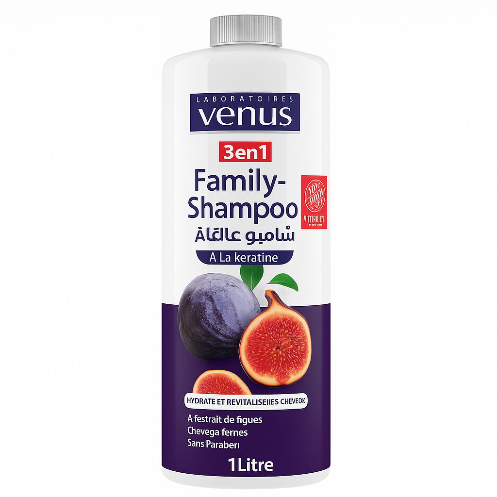 Shampoing Vénus Kératine & Extrait de Figue 1 L – Nutrition & Éclat