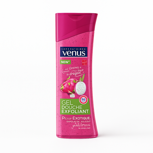 Gel Douche Exfoliant Vénus Cassis & Fruit du Dragon 240 ml – Éclat Fruité