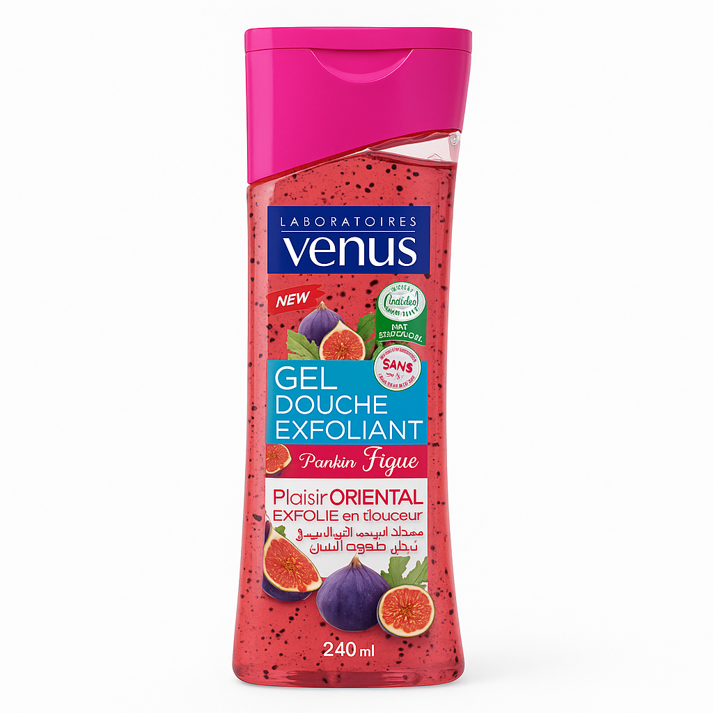 Gel Douche Exfoliant Vénus Plaisir Oriental 240 ml – Figue Fraîche & Exfoliation Douce
