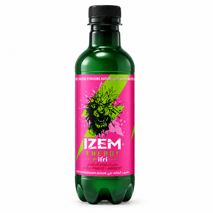 IZEM Energy Fraise & Abricot – Boisson Énergisante Algérienne 25 cl & 33 cl