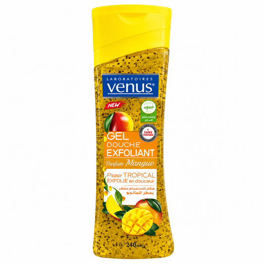 Gel Douche Exfoliant Venus Mangue 240 ml – Gommage Doux Corps Parfum Mangue Tropicale