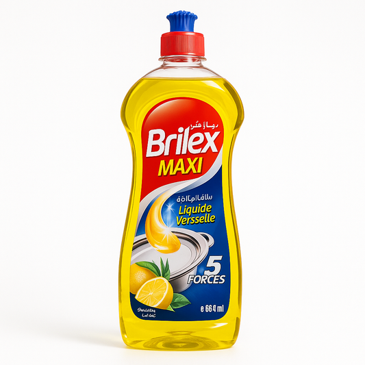 BRILEX MAXI Citron 650 ml – Liquide Vaisselle Ultra Dégraissant 5 en 1