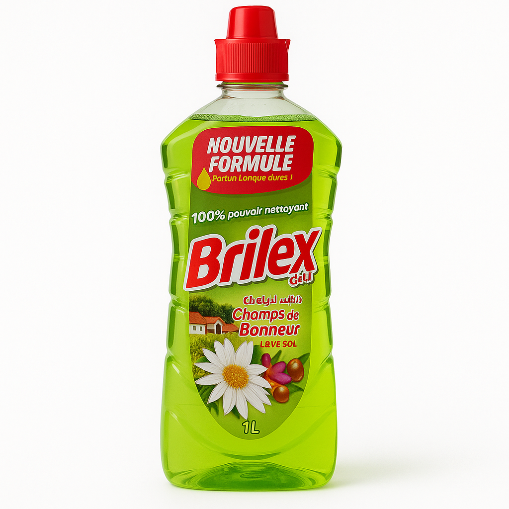 BRILEX Champs de Bonheur 1 L – Nettoyant Sol Antibactérien Parfum Floral