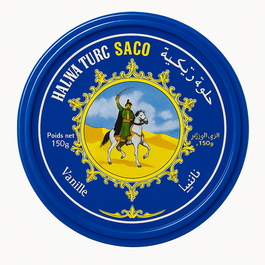SACO Halva Turc Vanille 150 g – Dessert Traditionnel au Tahini
